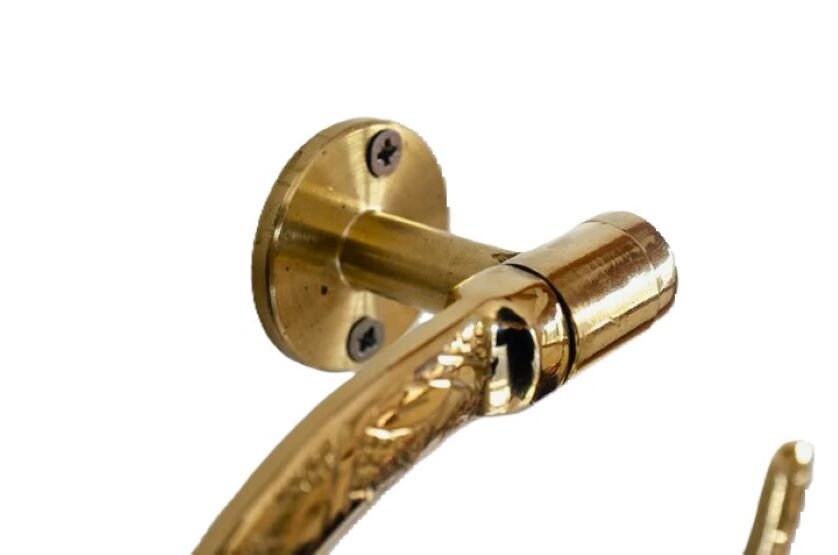 Handmade brass toilet paper holder, engraved unlacquered brass toilet paper holder, brass toilet paper dispenser
