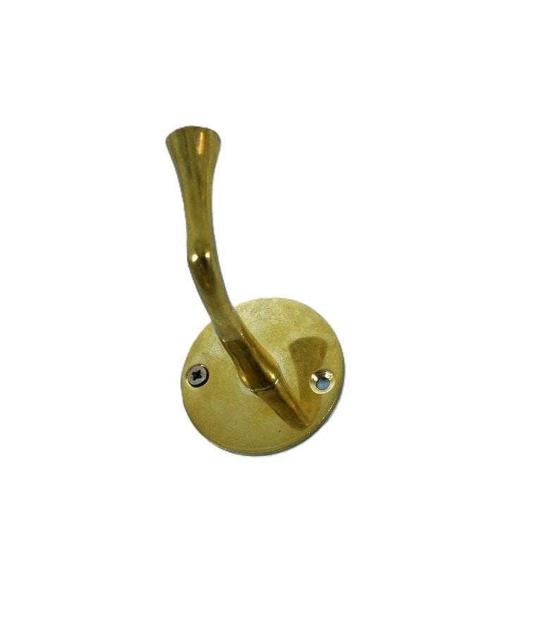 Lot 2 Handmade L-shaped Brass Wall Hooks, Set of 2 Unlacquered Brass Hooks, Handmade Wall Hooks.