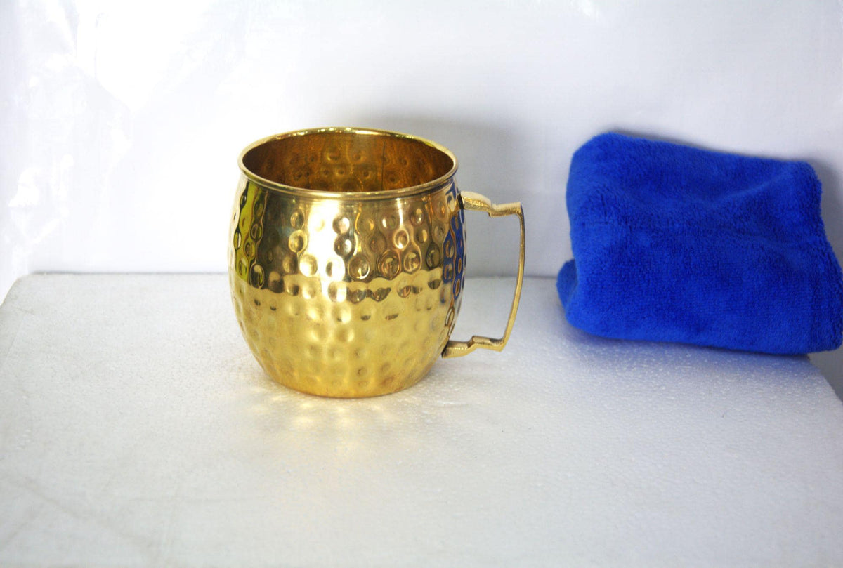 2 Gobelets en Laiton Martelé à la Main ,mugs Artisanale Authentique en cuivre