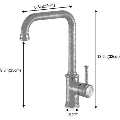 Robinet de cuisine style ancien en laiton massif – finition bronze premium-robinet pivotant en laiton massif