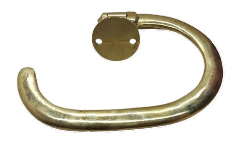 Handmade brass toilet paper holder, engraved unlacquered brass toilet paper holder, brass toilet paper dispenser