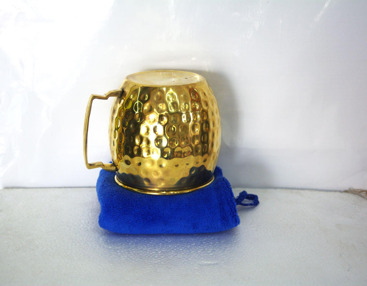 2 Gobelets en Laiton Martelé à la Main ,mugs Artisanale Authentique en cuivre