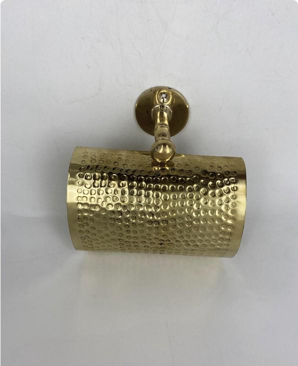 Hand Forged Hammered Brass Toilet Paper Holder, Brass Toilet Paper Roll Holder | Bathroom Wall Accessories
