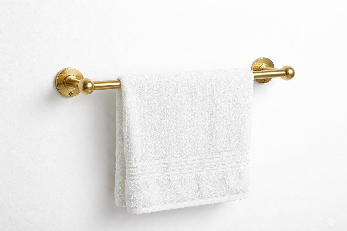 Porte-serviette en laiton massif mural classique pour salle de bain | Porte-serviette vintage | Décoration luxueuse en laiton
