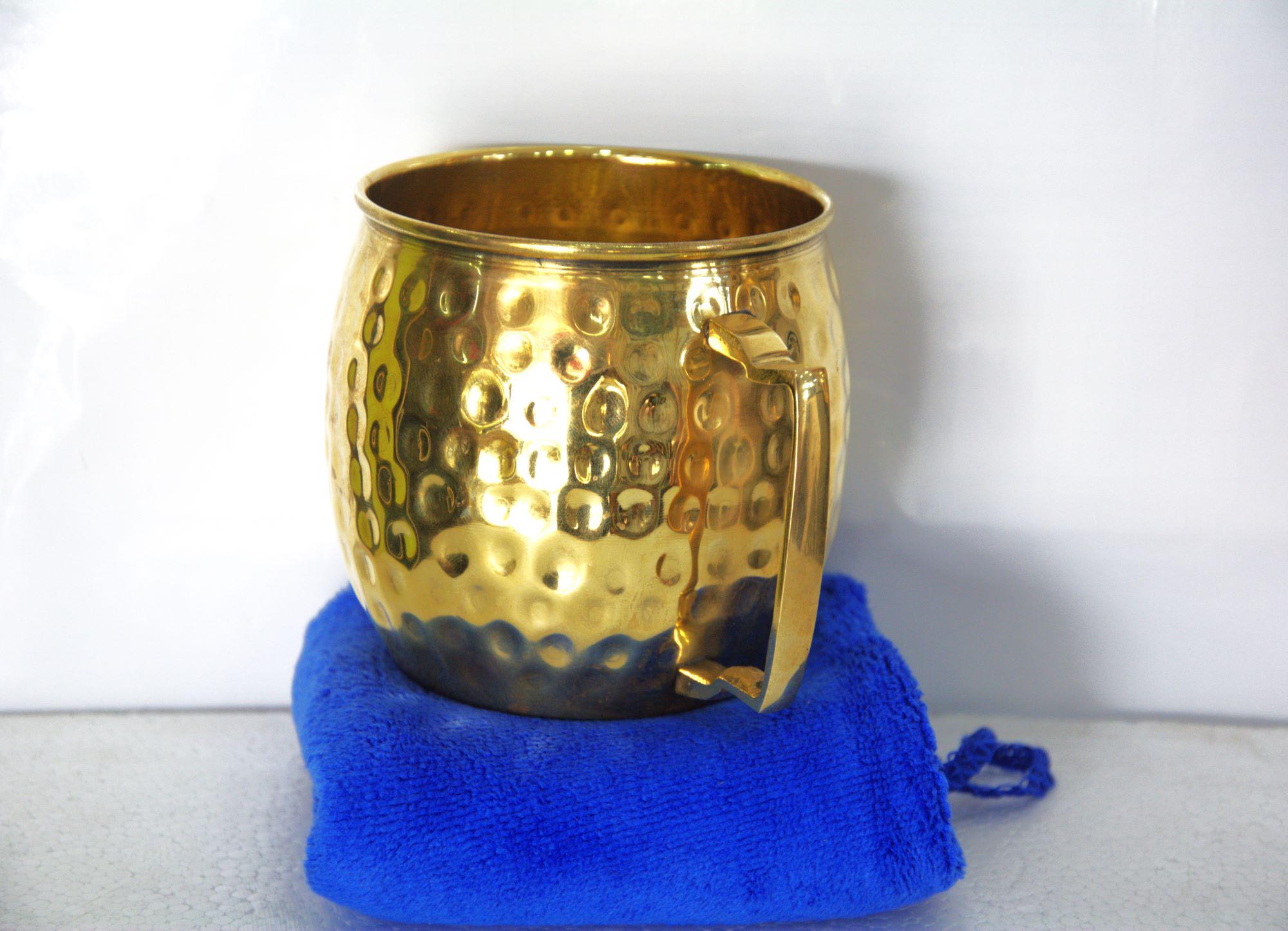 2 Gobelets en Laiton Martelé à la Main ,mugs Artisanale Authentique en cuivre