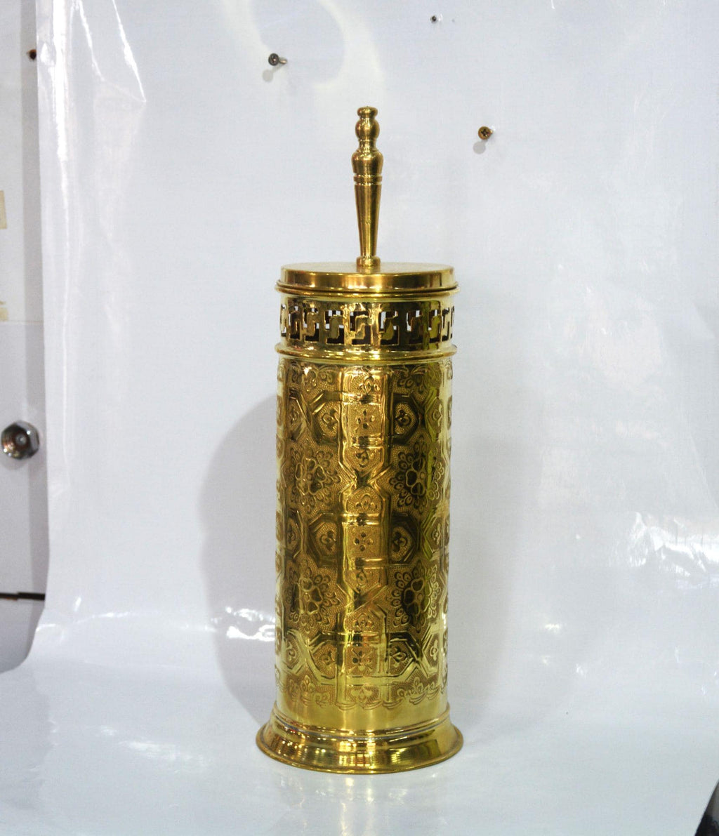 Brosse de toilette en laiton gravée à la main, brosse de toilette en cuivre fabriquée artisanalement au Maroc