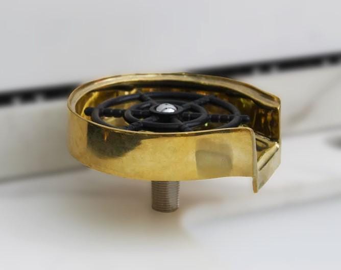 Unfinished brass glass rinser for kitchen sink, kitchen accessories, bar glass rinser, Unfinished brass glass rinser