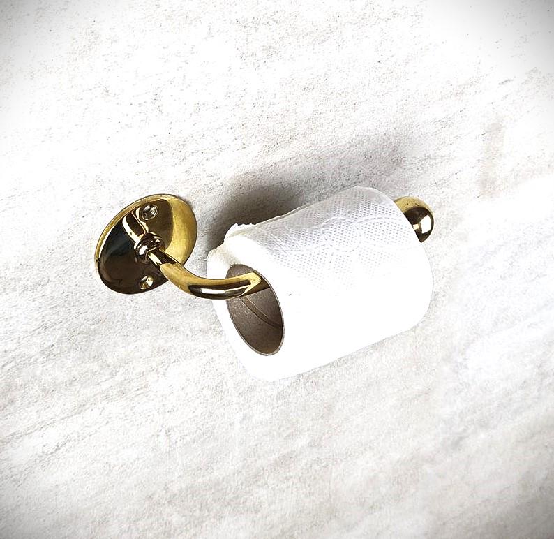 Dérouleur papier toilette en laiton massif non laqué pour salle de bain, support papier toilette en cuivre