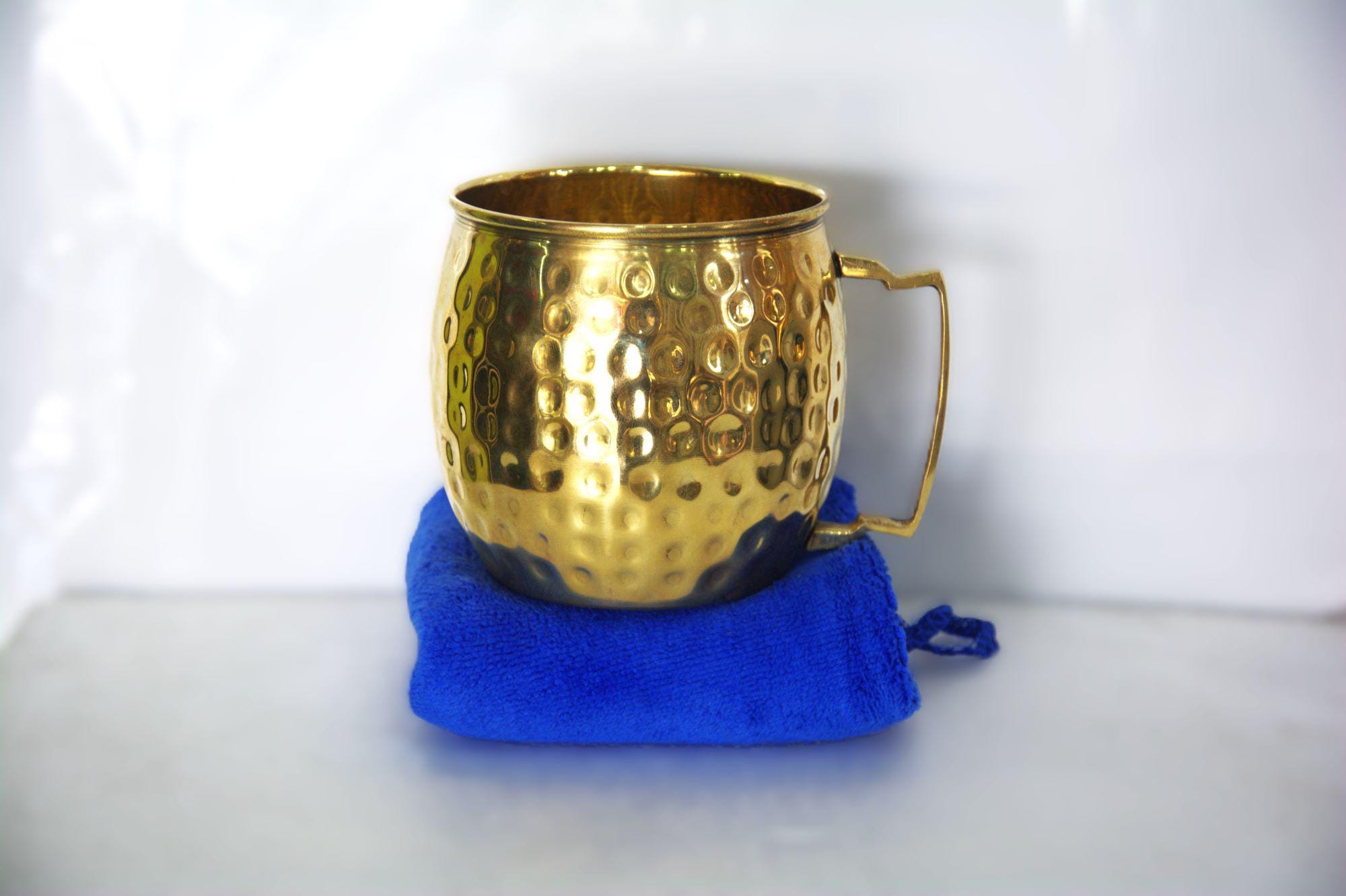 2 Gobelets en Laiton Martelé à la Main ,mugs Artisanale Authentique en cuivre