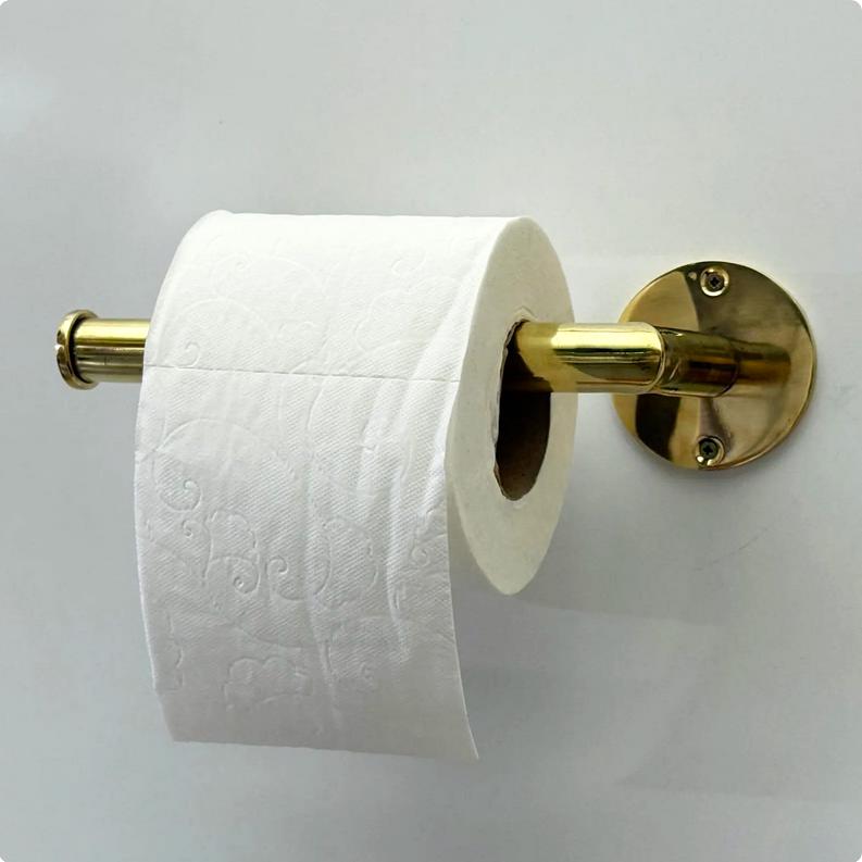 Porte-papier hygiénique en laiton non laqué,Porte-rouleau de papier toilette en laiton de luxe