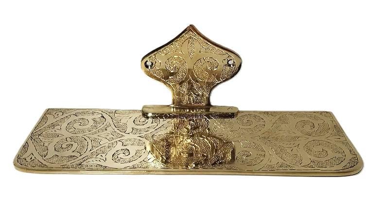 Étagère de Salle de Bain en Laiton Gravé ,Fait Main,Élégance Artisanale ,décoration intérieur