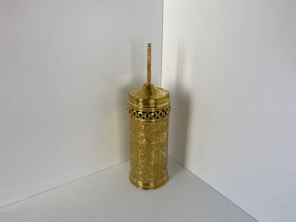 Brosse de toilette en laiton gravée à la main, brosse de toilette en cuivre fabriquée artisanalement au Maroc