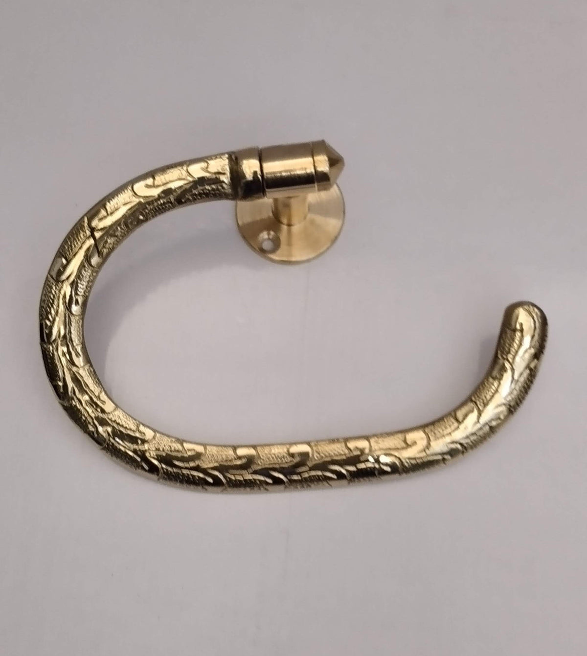 Handmade brass toilet paper holder, engraved unlacquered brass toilet paper holder, brass toilet paper dispenser