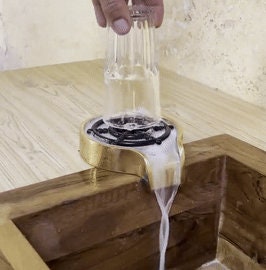 Unfinished brass glass rinser for kitchen sink, kitchen accessories, bar glass rinser, Unfinished brass glass rinser