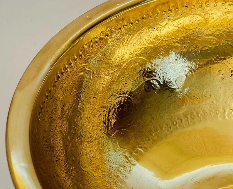 vasque marocaine en laiton massif gravé non laqué ,Lavabo fabriqué à la main en laiton non laqué, évier en laiton à poser