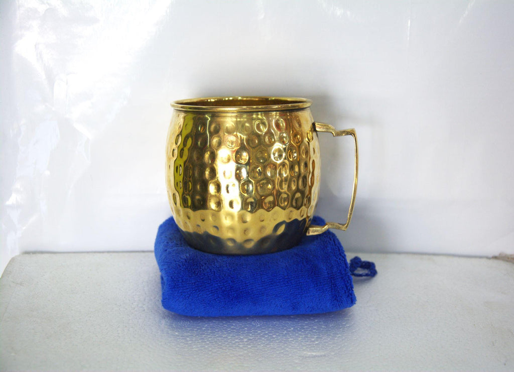 2 Gobelets en Laiton Martelé à la Main ,mugs Artisanale Authentique en cuivre
