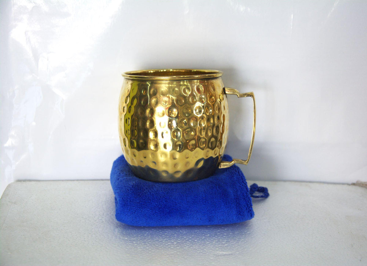 2 Gobelets en Laiton Martelé à la Main ,mugs Artisanale Authentique en cuivre