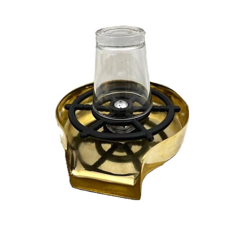 Unfinished brass glass rinser for kitchen sink, kitchen accessories, bar glass rinser, Unfinished brass glass rinser