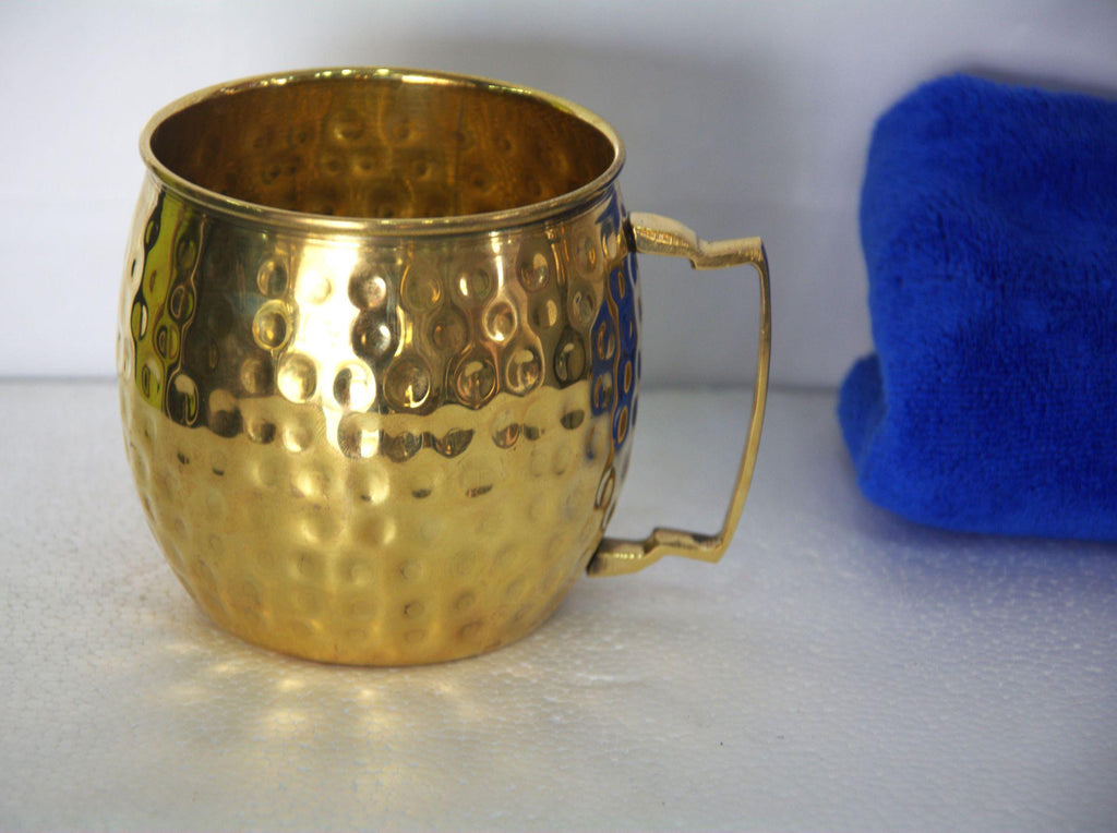 2 Gobelets en Laiton Martelé à la Main ,mugs Artisanale Authentique en cuivre