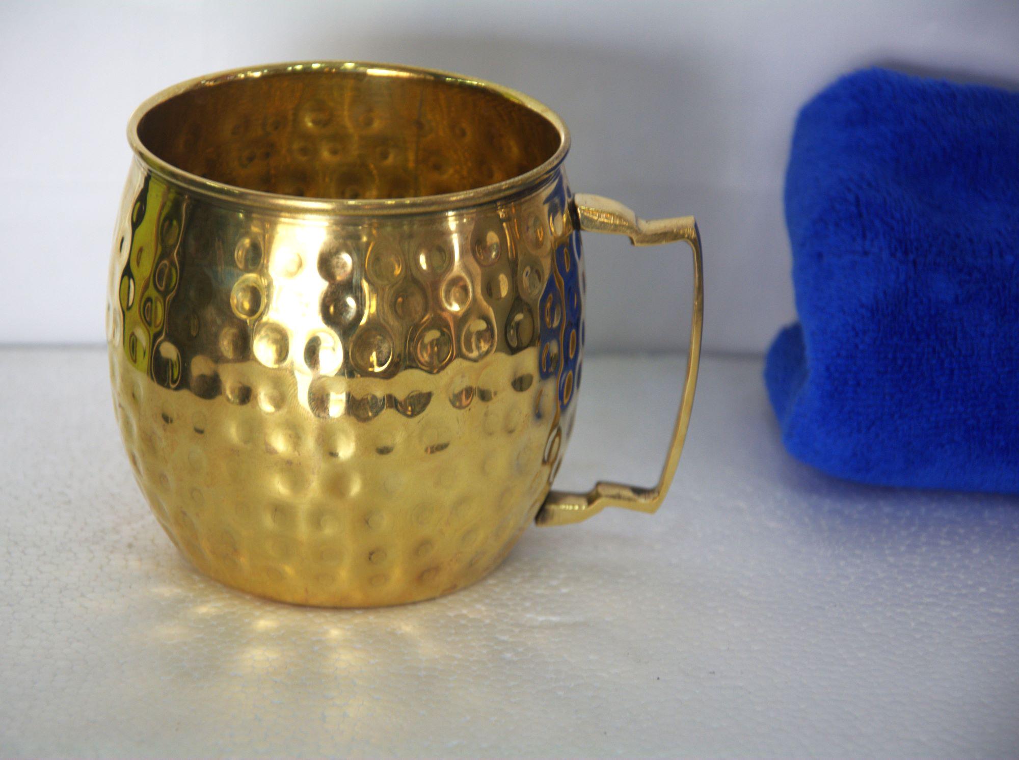 2 Gobelets en Laiton Martelé à la Main ,mugs Artisanale Authentique en cuivre