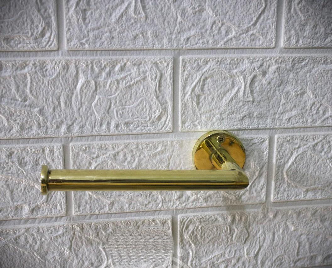 Porte-papier hygiénique en laiton non laqué,Porte-rouleau de papier toilette en laiton de luxe pour une décoration de salle de bain moderne
