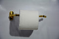 Handmade brass towel rail, engraved unlacquered brass toilet paper holder, brass toilet roll holder