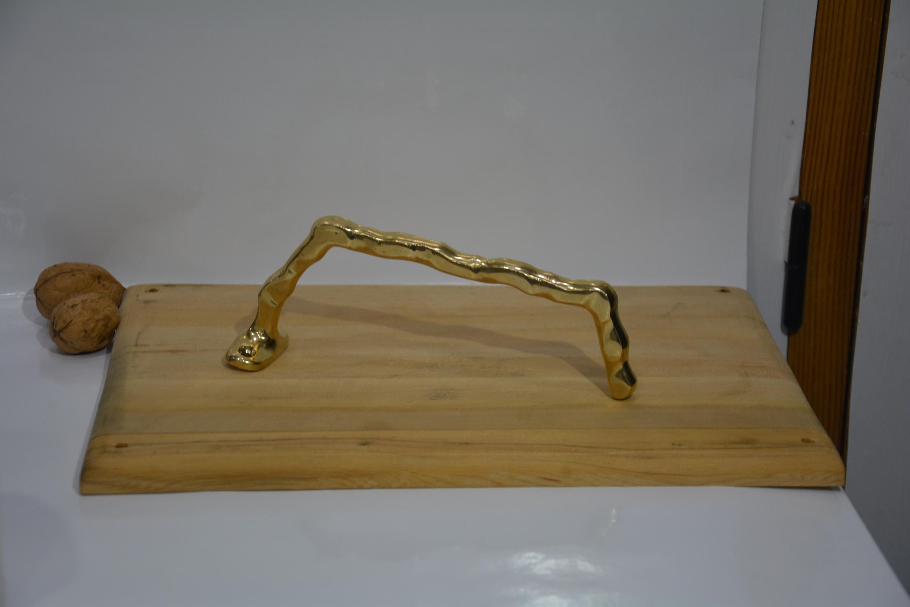 Handmade brass towel rail, engraved unlacquered brass toilet paper holder, brass toilet roll holder