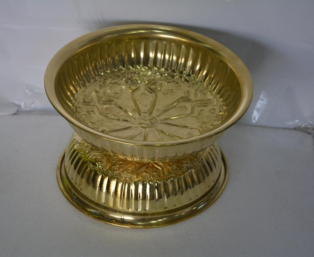 Set of 2 engraved brass bowls, handmade Moroccan hammam copper bowl