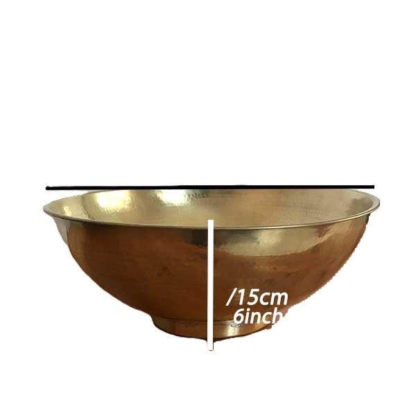 Lavabo en laiton non vernis martelé à la main | Lavabo en cuivre pour salle de bain moderne | Lavabo rond à poser | Décoration intérieure