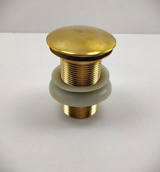 bouchon  escamotable en laiton pour lavabo de salle de bain | Bouchon d'évier en laiton massif non laqué | Bonde style vintage automatique