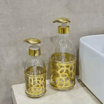 distributeur savons liquide en verre élégant ,lot de 2 Porte-savon à vaisselle élégant pour cuisines et salles de bains