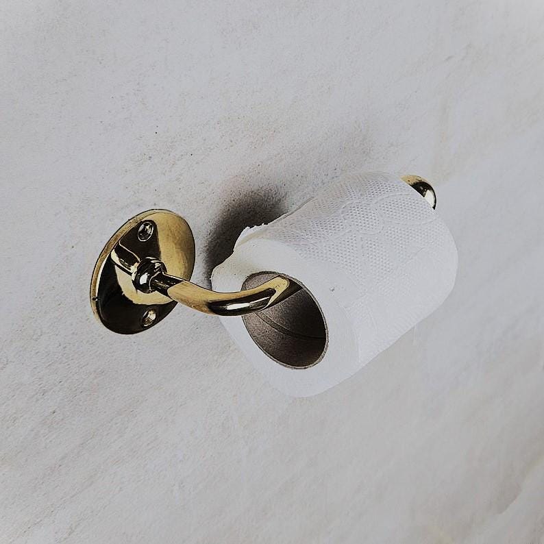Dérouleur papier toilette en laiton massif non laqué pour salle de bain, support papier toilette en cuivre