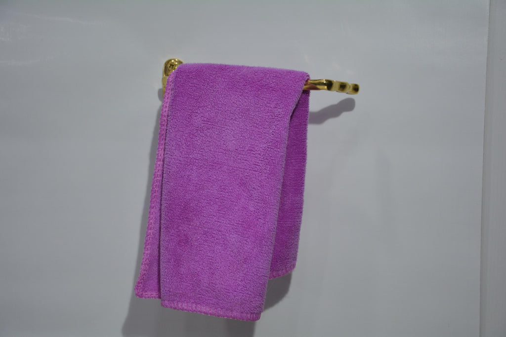 Handmade brass towel rail, engraved unlacquered brass toilet paper holder, brass toilet roll holder