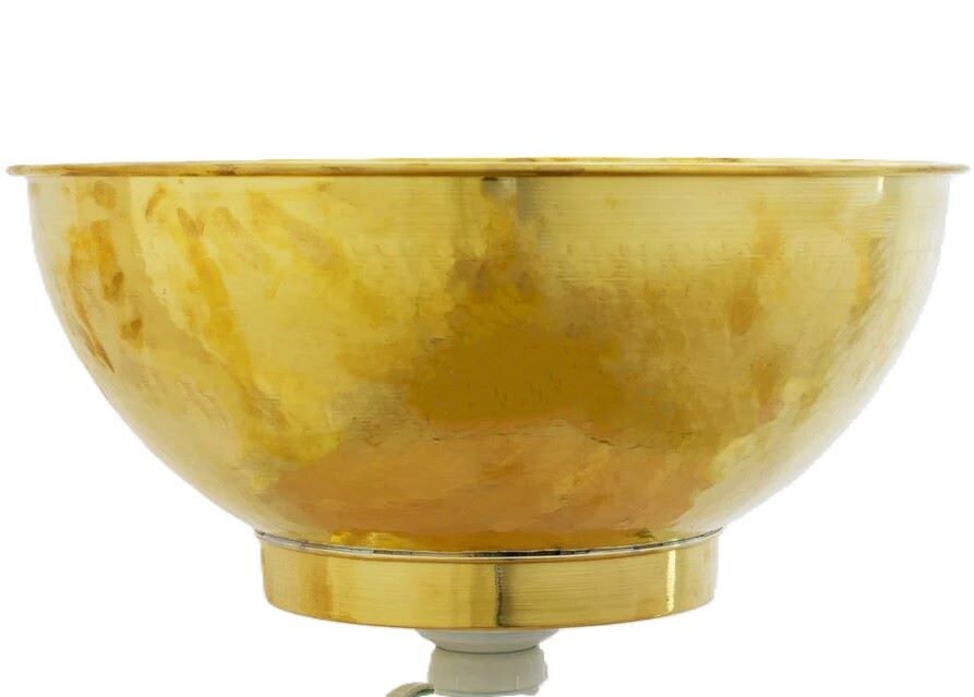 Lavabo en laiton non vernis martelé à la main | Lavabo en cuivre pour salle de bain moderne | Lavabo rond à poser | Décoration intérieure