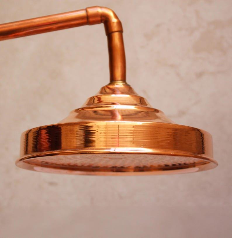 Pommeau de douche extérieure en cuivre artisanal – douchette a effet de pluie -Douche de jardin & terrasse