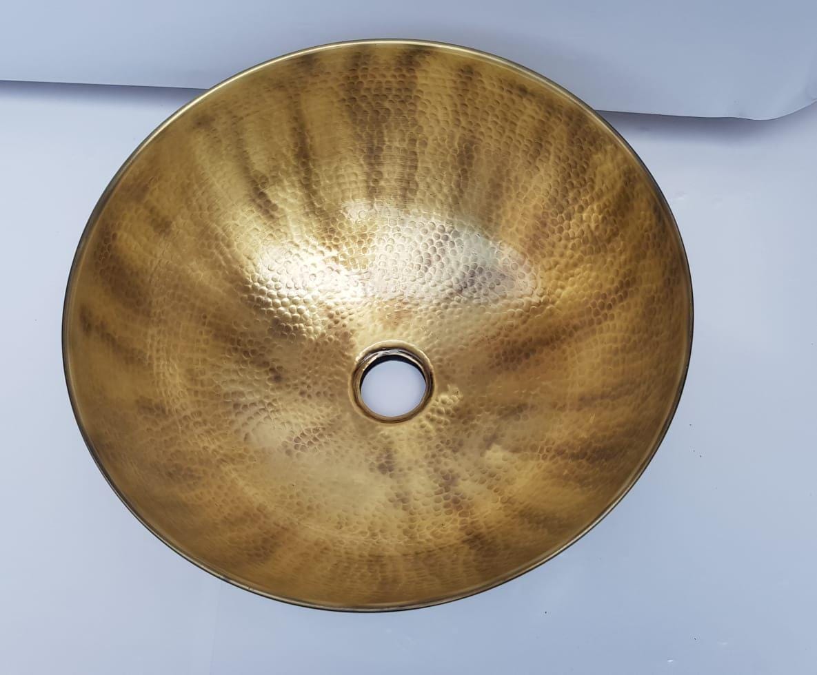 vasque marocaine en laiton massif martelé non laqué ,Lavabo fabriqué à la main en laiton non laqué, évier en laiton à poser