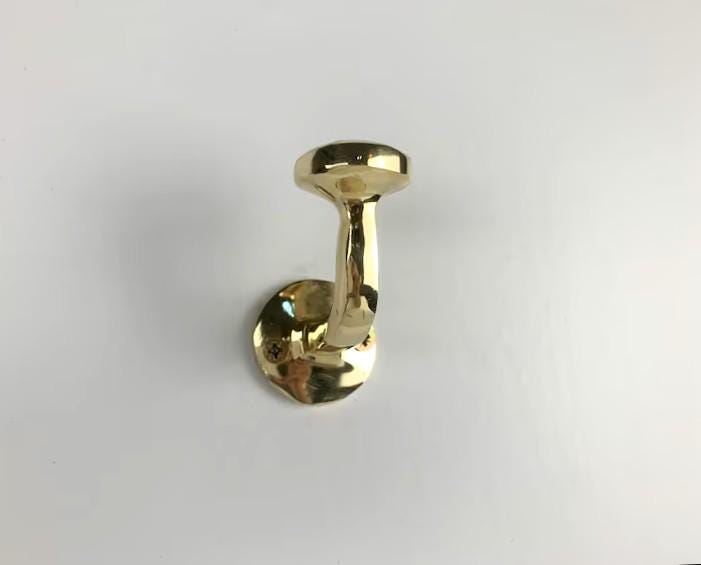 Unlacquered brass wall hook: coat and towel hook, handmade solid brass wall hooks, brass coat rack