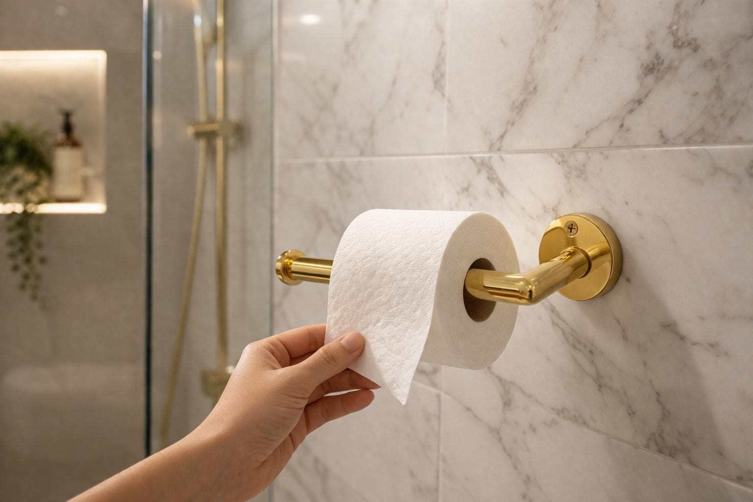 Porte-papier hygiénique en laiton non laqué,Porte-rouleau de papier toilette en laiton de luxe