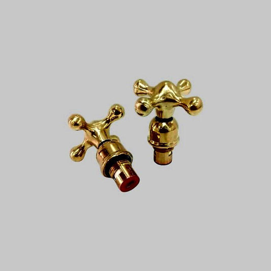 Tête de robinet en croix – lot de 2 -Style ancien – Fabrication artisanale
