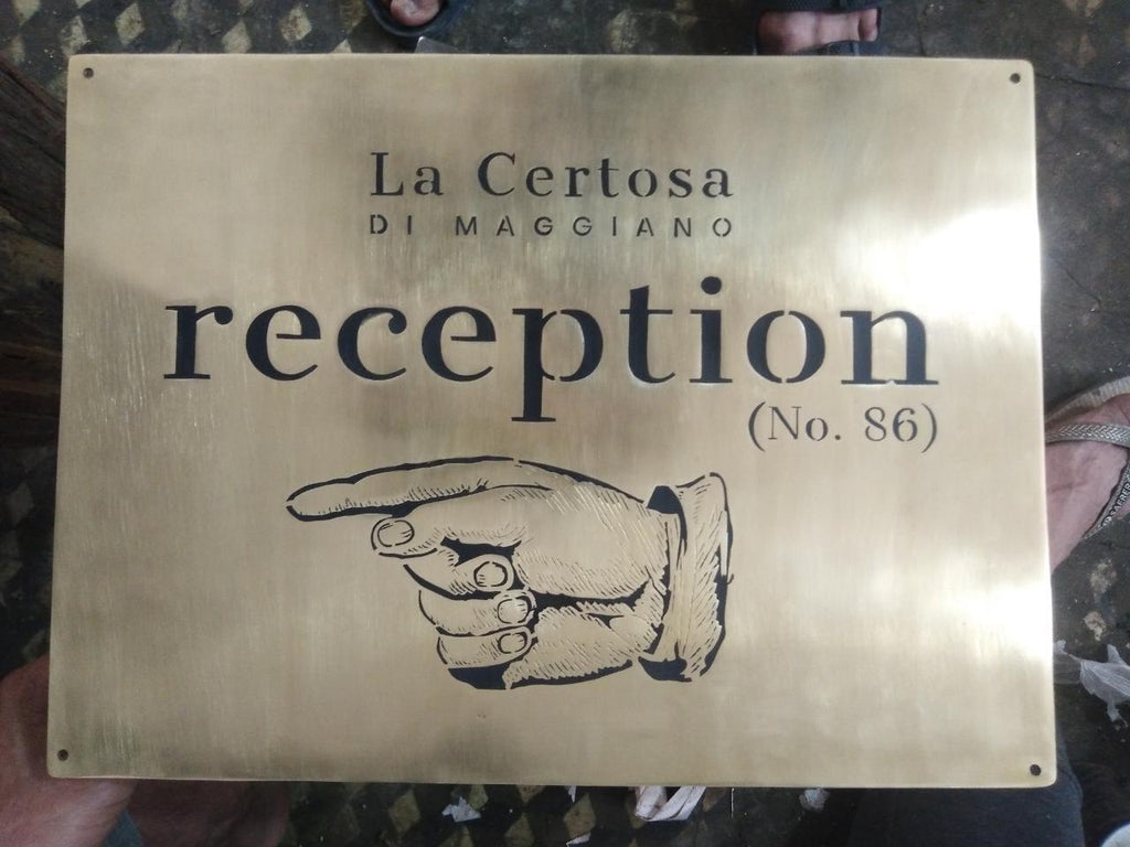 plaque de maison personnalisé en laiton, plaque décorative fait main sur mesure, plaque de boite a lettre