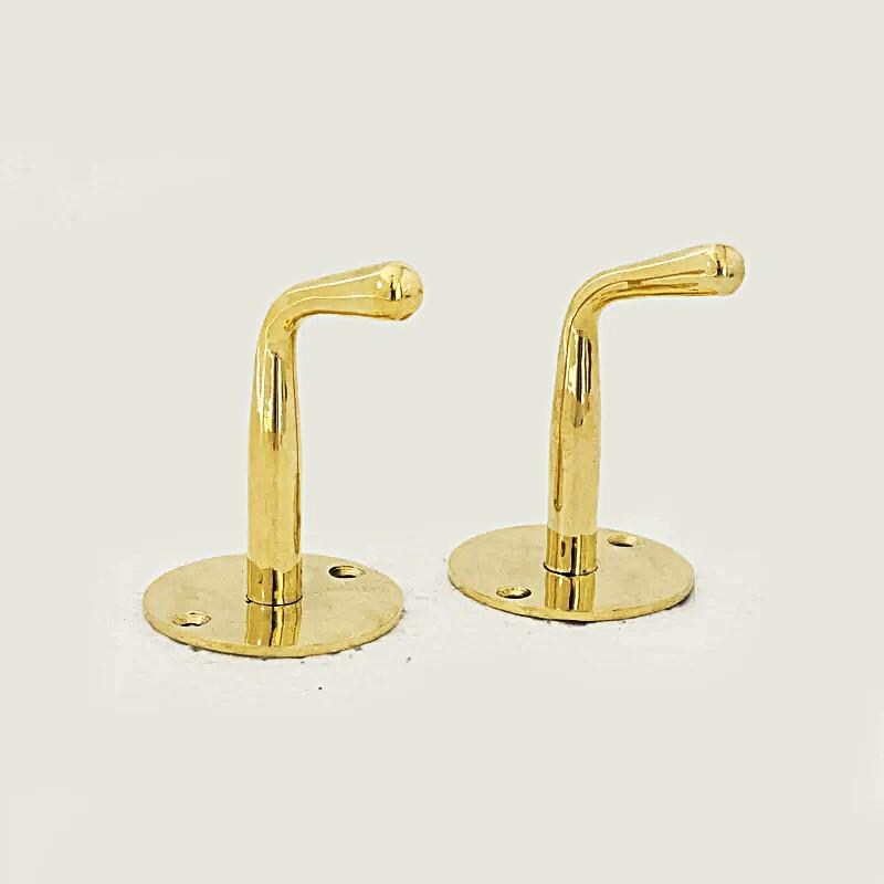 Lot 2 Handmade L-shaped Brass Wall Hooks, Set of 2 Unlacquered Brass Hooks, Handmade Wall Hooks.