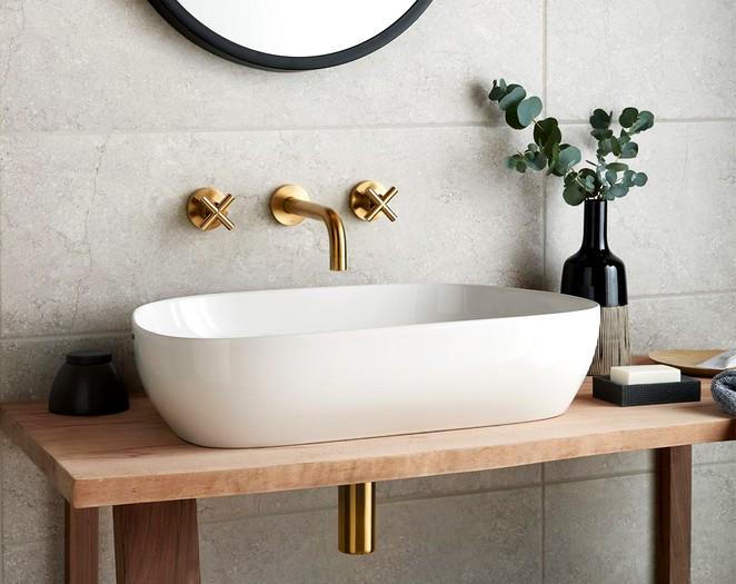 robinet de lavabo mural en laiton de luxe | Mitigeur moderne pour lavabo de salle de bain | Poignées croisées élégantes