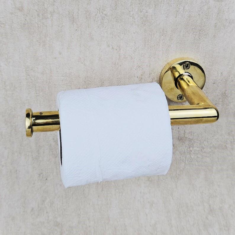 Porte-papier hygiénique en laiton non laqué,Porte-rouleau de papier toilette en laiton de luxe pour une décoration de salle de bain moderne