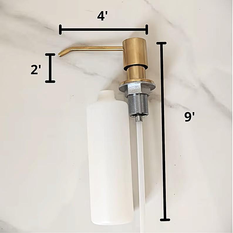 Pompe à savon de cuisine en laiton verni – Distributeur de savon haut de gamme – Accessoire d’évier élégant et durable