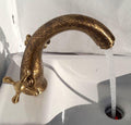 Robinet de salle de bain en laiton et bronze gravé à la main | Robinet d'évier en laiton massif de style antique martelé