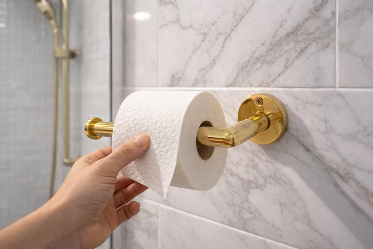 Porte-papier hygiénique en laiton non laqué,Porte-rouleau de papier toilette en laiton de luxe pour une décoration de salle de bain moderne