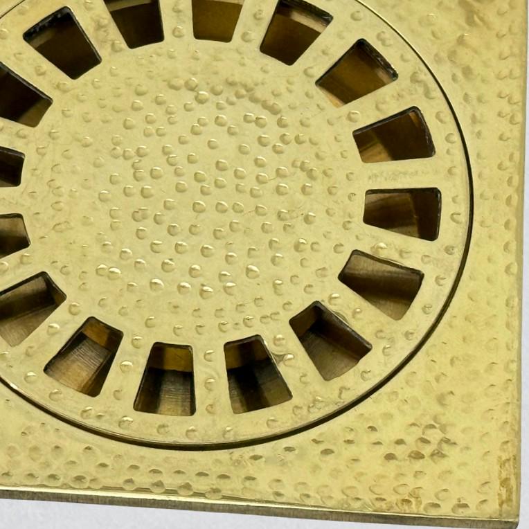 Grille d'évacuation de douche carré en laiton,Siphon fait main en laiton non verni avec couvercle amovible