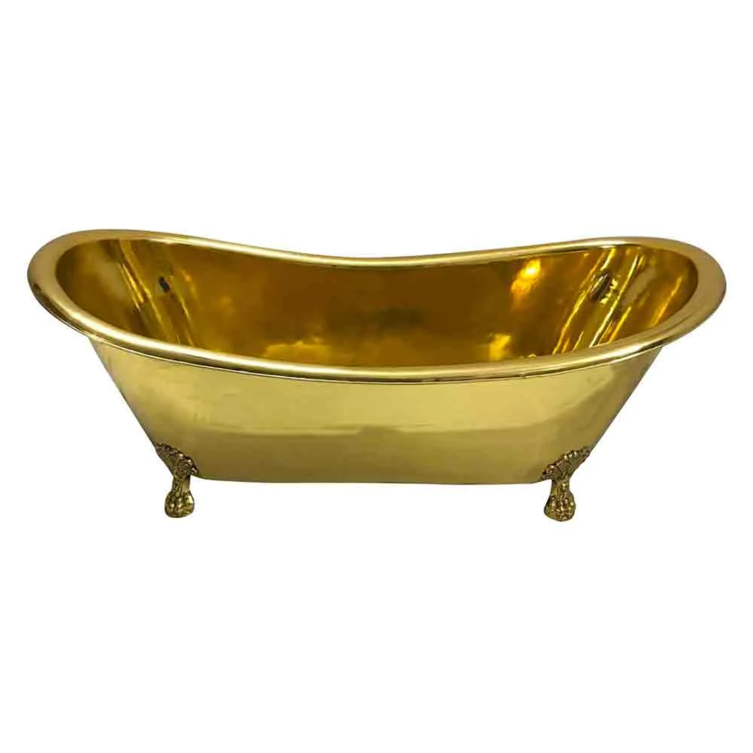 Baignoire en laiton massif martelé – Fabrication artisanale